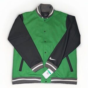 NWT Nike Letterman Varsity Jacket Green Men’s Size X-Large Faux Leather